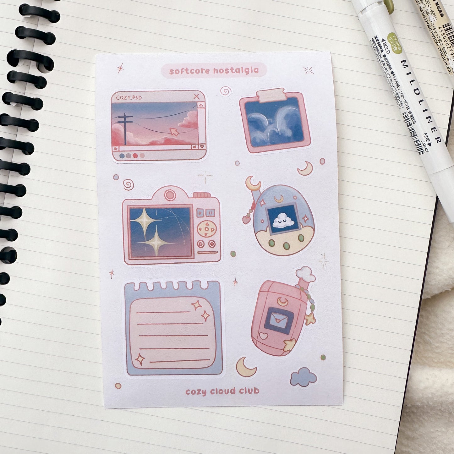 softcore nostalgia sticker sheet