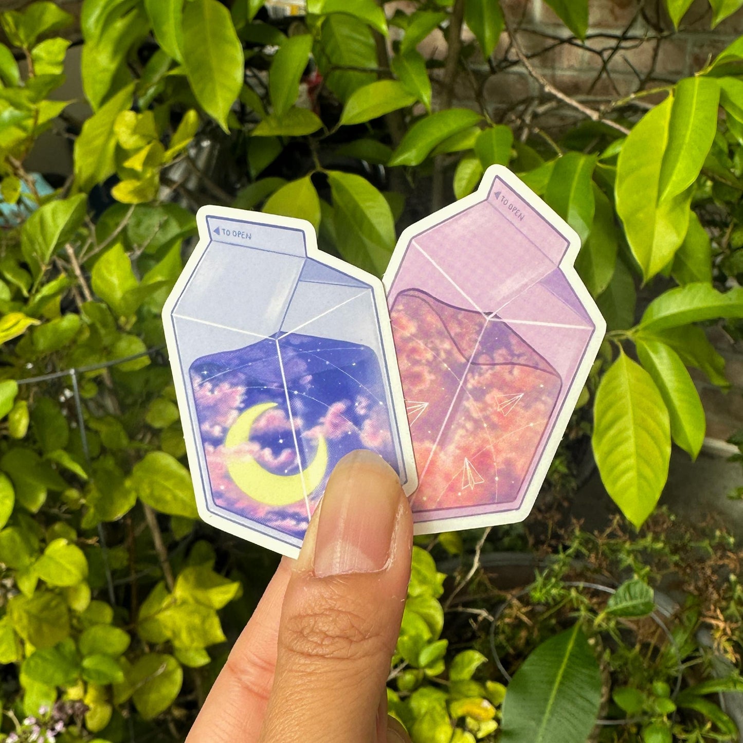 cozy milk carton stickers