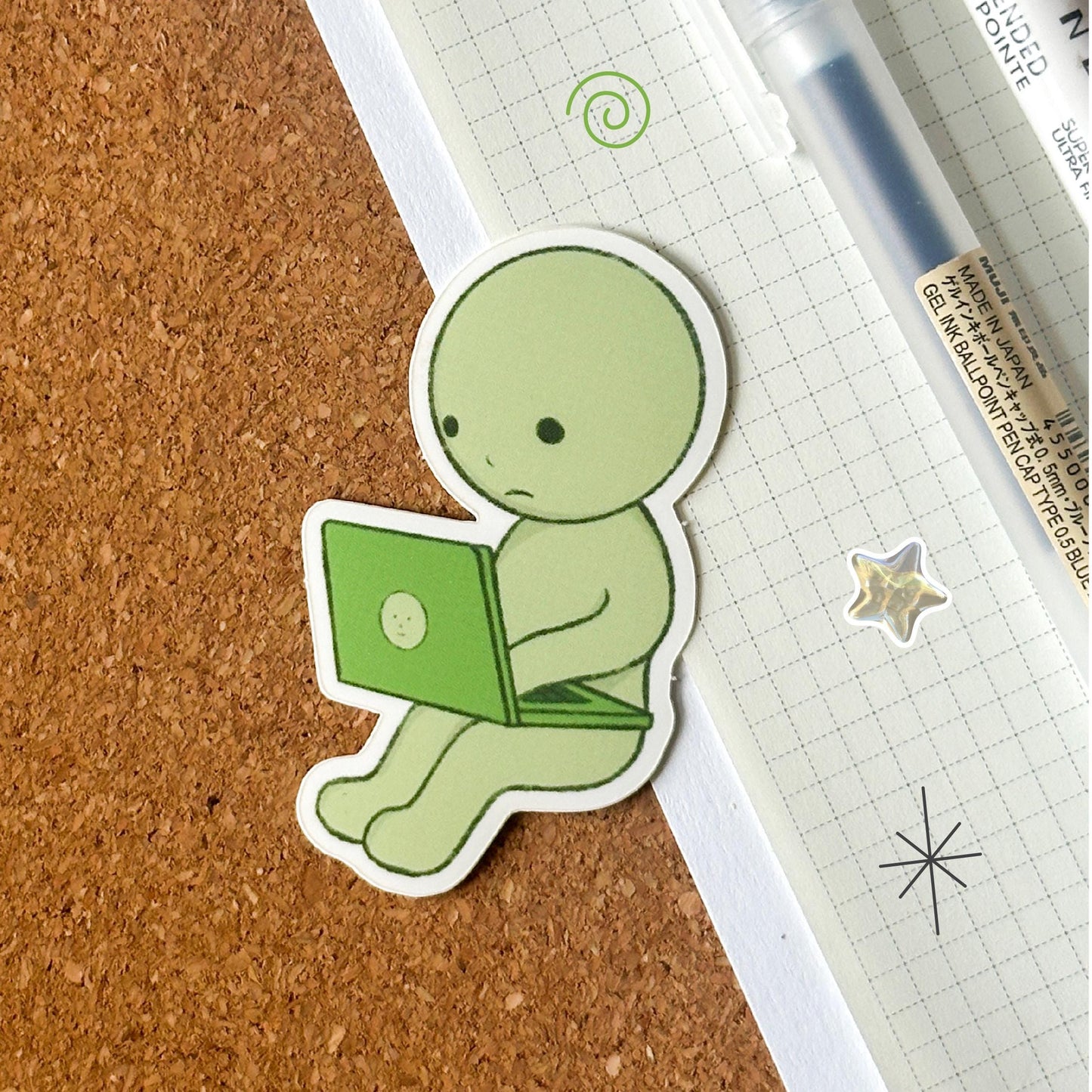 green guy laptop sticker
