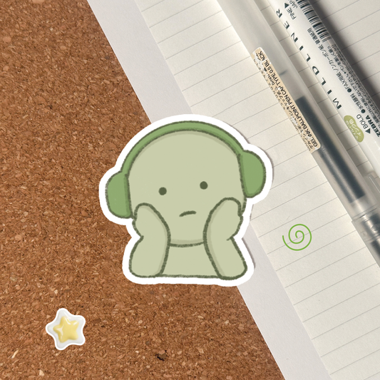 green guy headphone sticker