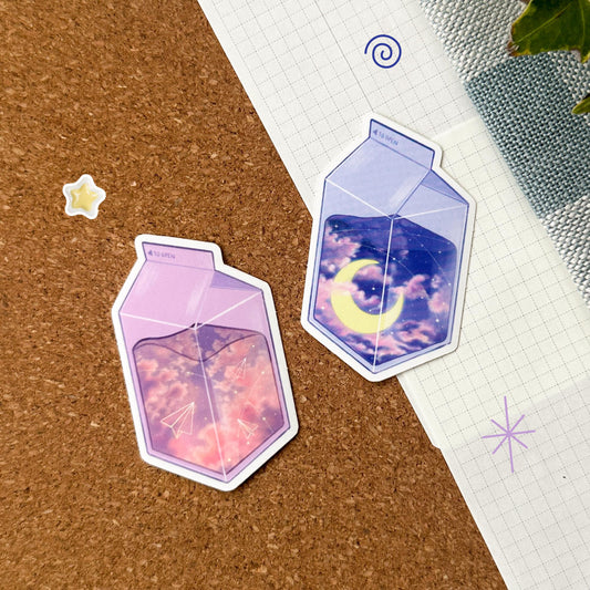 cozy milk carton stickers