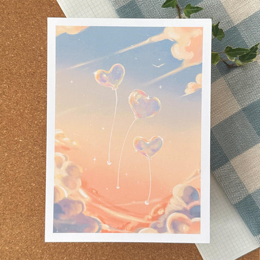 balloon hearts print