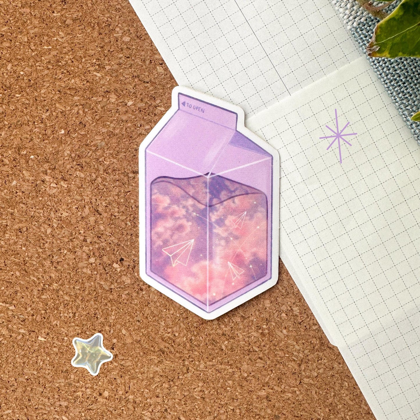 cozy milk carton stickers