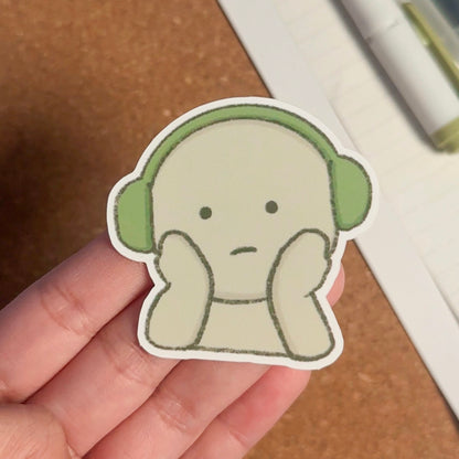 green guy headphone sticker
