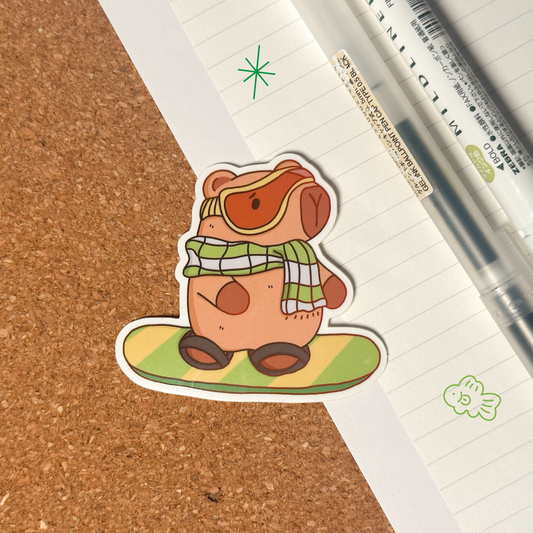 capybara snowboard sticker