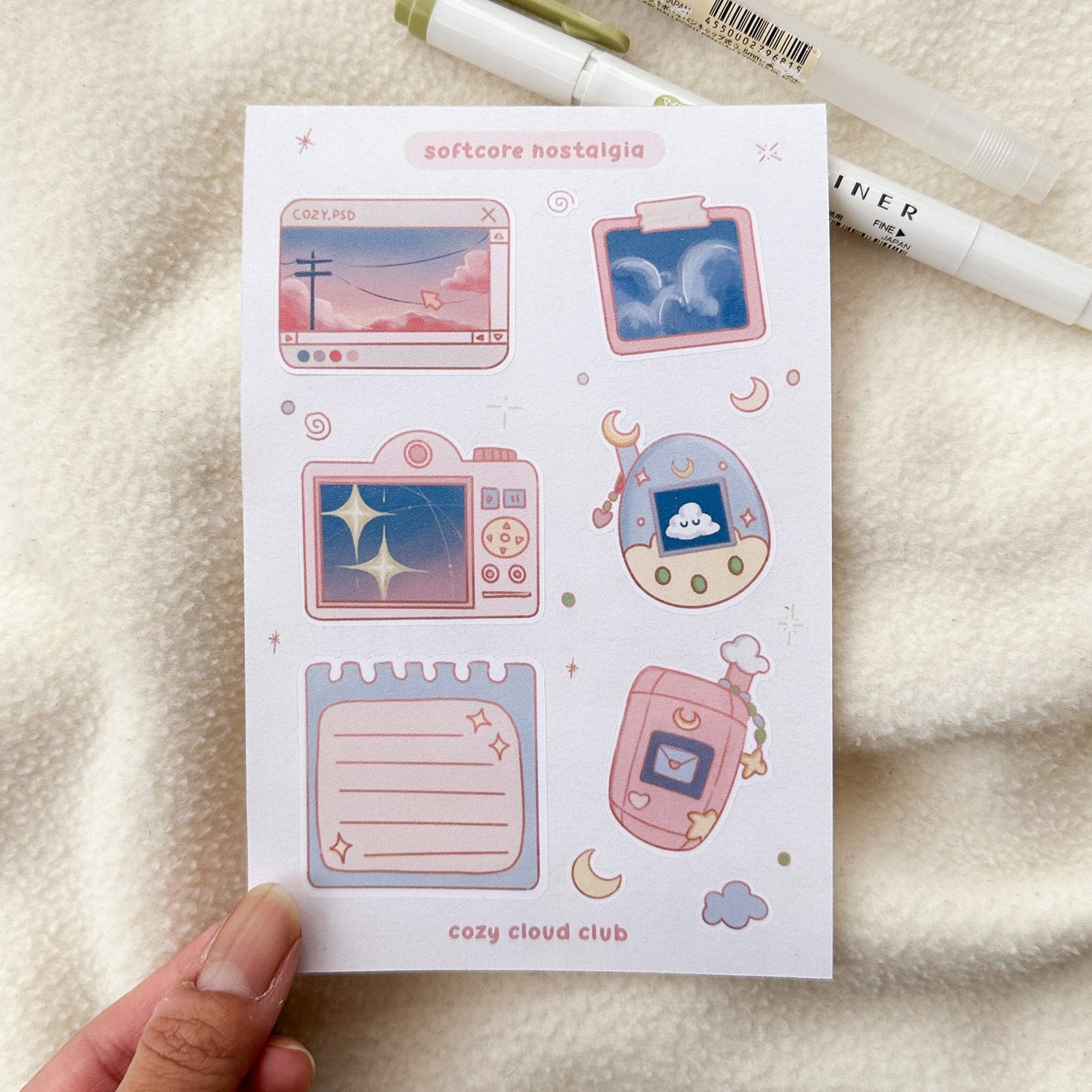 softcore nostalgia sticker sheet