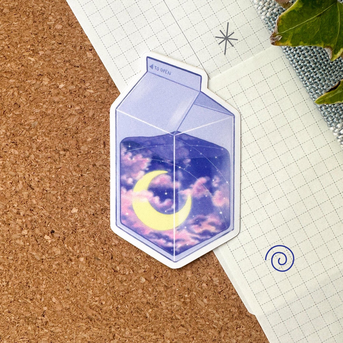 cozy milk carton stickers
