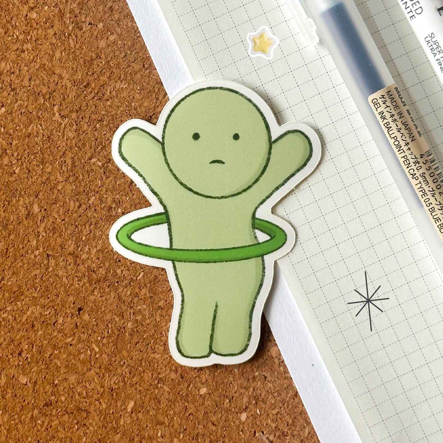 green guy hulahoop sticker
